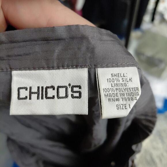 Chicos Skirt Womens M 1 Silk Maxi Beaded Sequin Embroidery Artsy Formal - Picture 3 of 9